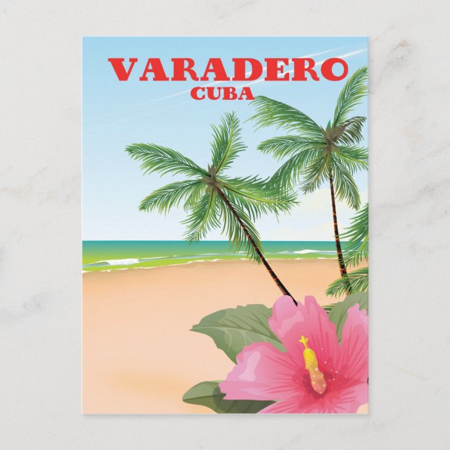Varadero Cuban beach travel poster Postcard (Front)
