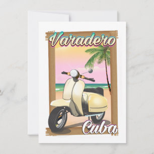 Varadero Cuban vintage scooter poster Invitation