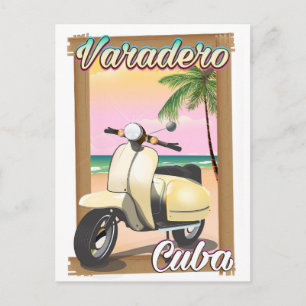 Varadero Cuban vintage scooter poster Postcard