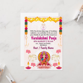 Varalakshmi Vratham Invitation Card | Pooja