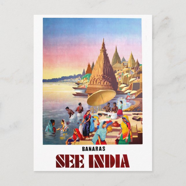 Varanasi, India, Ganges river Postcard (Front)