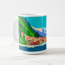 Varenna Lake Como Italy Illustration Travel