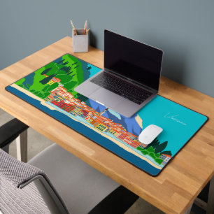 Varenna Lake Como Italy Illustration Travel Desk Mat