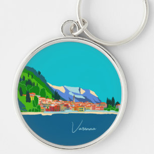 Varenna Lake Como Italy Illustration Travel Keychain