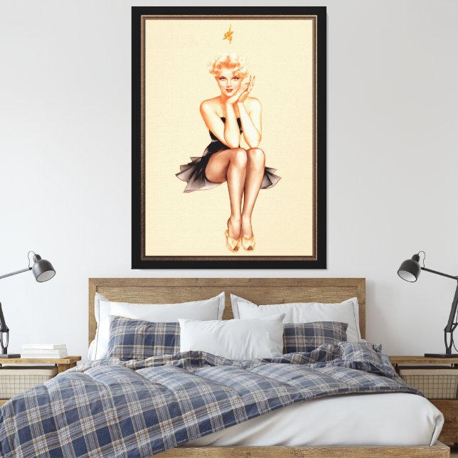 Varga Girl Cover Art by Alberto Vargas Canvas Print (Insitu(Bedroom))