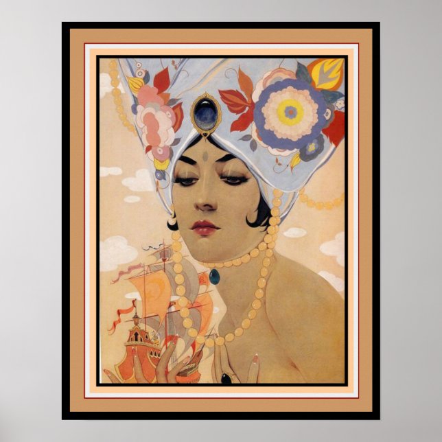 Vargas Art Déco "Girl in Turban" 16 x 20 (Devant)