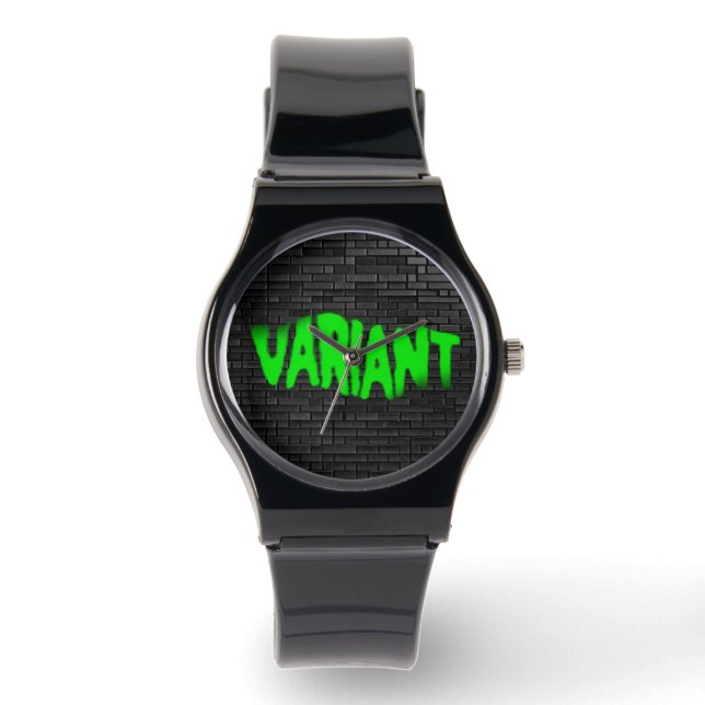VARIANT GRAFFITI Green Unisex Silicone Strap Watch (Front)