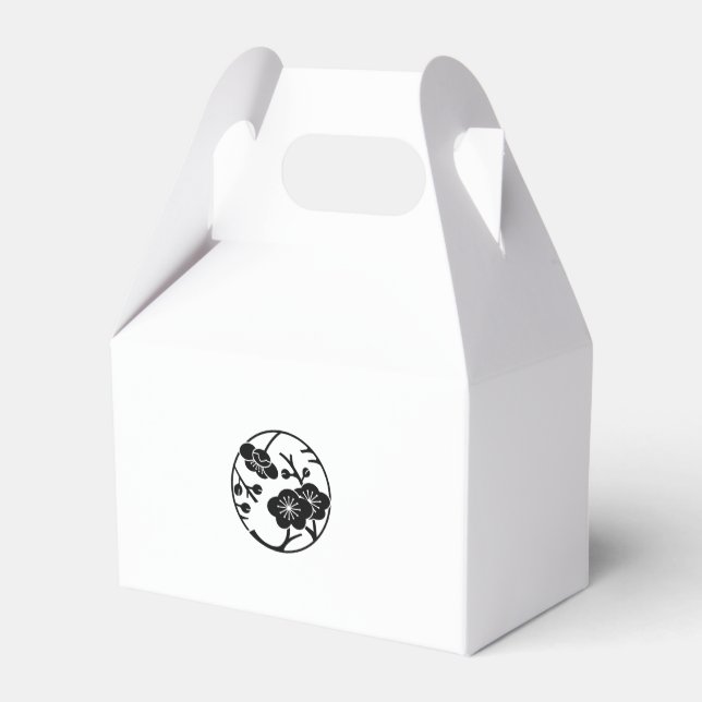 Variant plum branch circle favor box (Back Side)