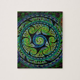 Variated Spheres Vibrant Celtic Knot Jigsaw Puzzle