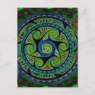 Variated Spheres Vibrant Celtic Knot Postcard