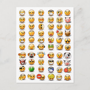 Variations of a Face emoticon Postcard