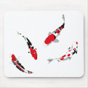 Varicolored carps mouse pad