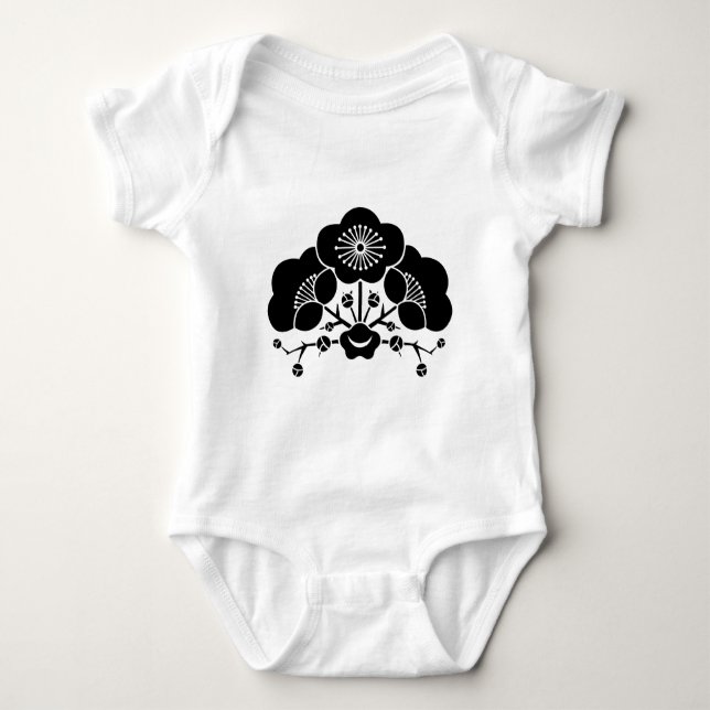 Varied Plum Blossoms Baby Bodysuit (Front)