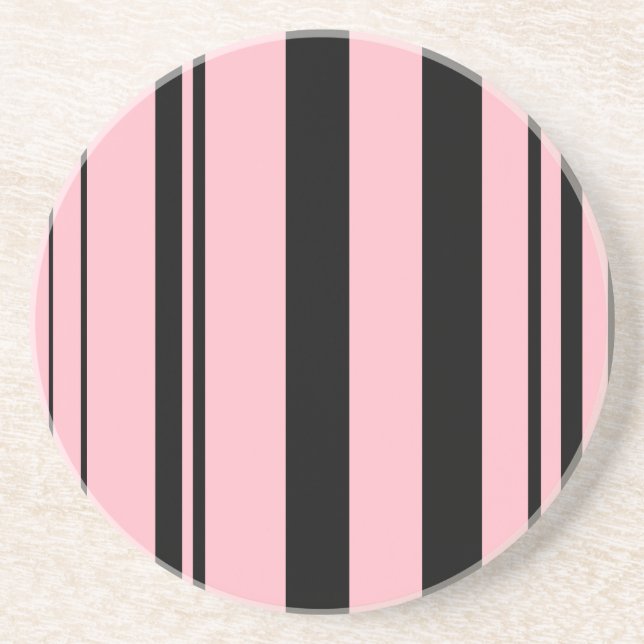 Varied Stripes/Pink Black Coaster (Front)