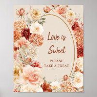 Variegated autumn floral rusty ivory Love is sweet