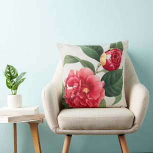 Variegated Camellia, Pierre-Joseph Redouté, 1833 Throw Pillow