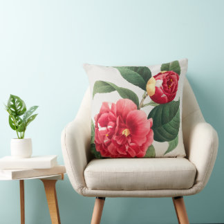 Variegated Camellia, Pierre-Joseph Redouté, 1833 Throw Pillow