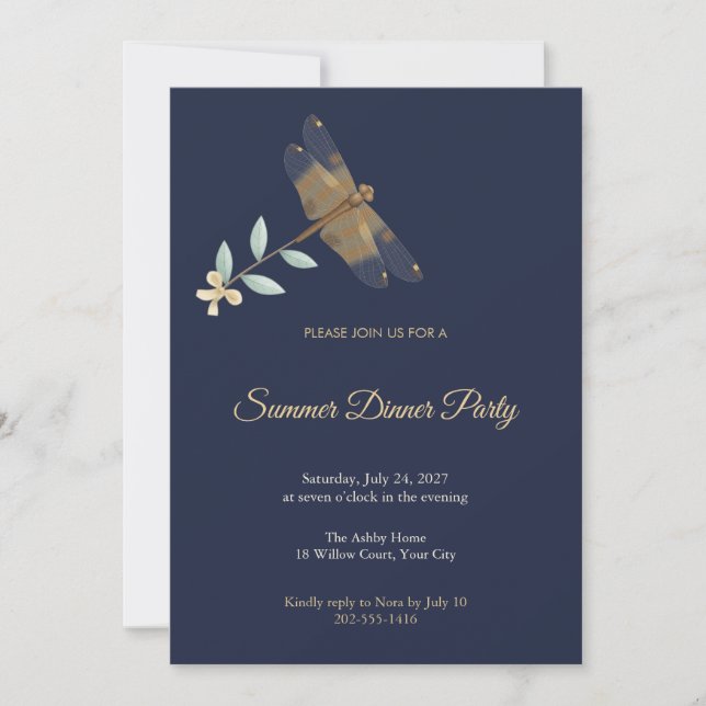 Variegated Flutterer Dinner Party Invitation (Front)