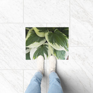 Variegated Hosta Plant Floral Doormat