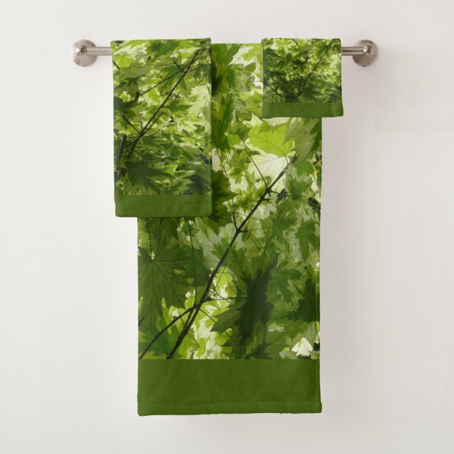 Variegated Maple Leaves for Midsummer's Eve Bath Towel Set (Insitu)