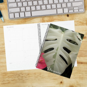 Variegated Monstera Leaf Floral Planner