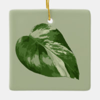 Variegated Monstera Leaf Ornament