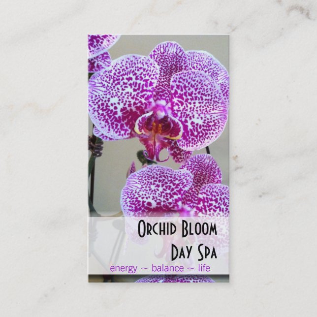 Variegated Purple Orchid Photo Appointment Card (Front)