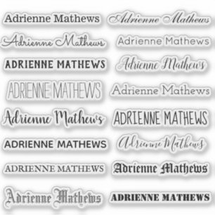 VARIÉTÉ Autocollants avec nom personnalisé