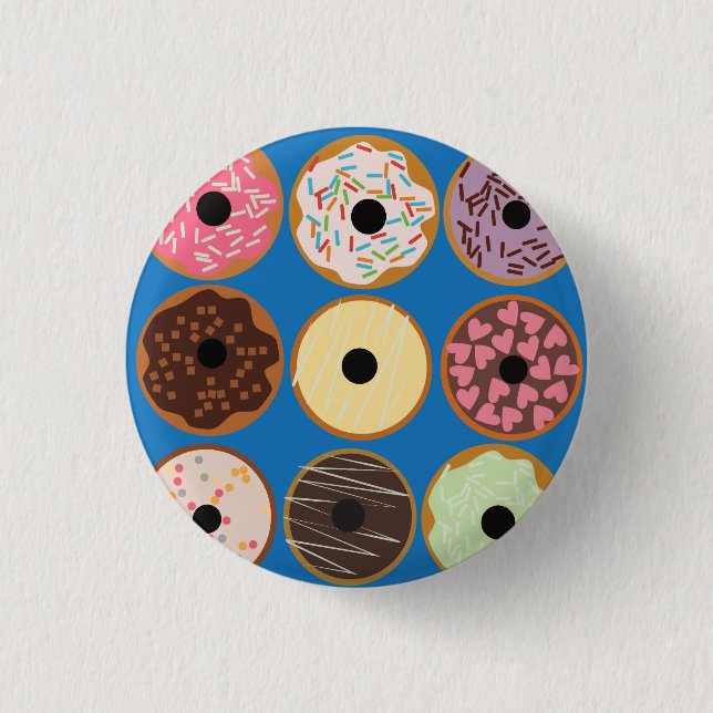 Varieties of Doughnuts 1 Inch Round Button (Front)
