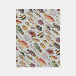 Varieties of Fish Fleece Blanket
