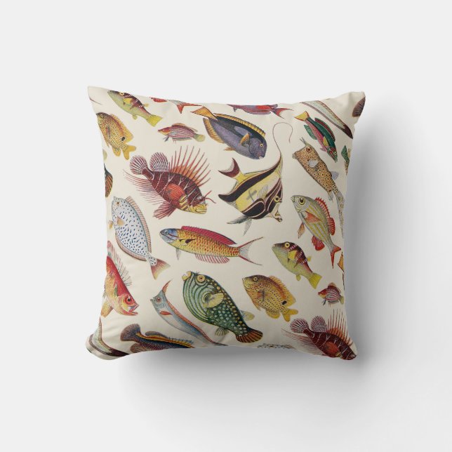 Varieties of Fish Throw Pillow (Front)