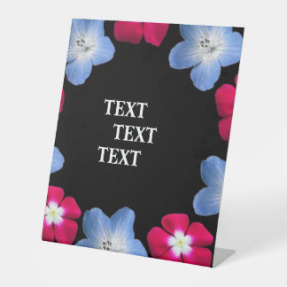 variety black and pink Flower Pedestal Sign
