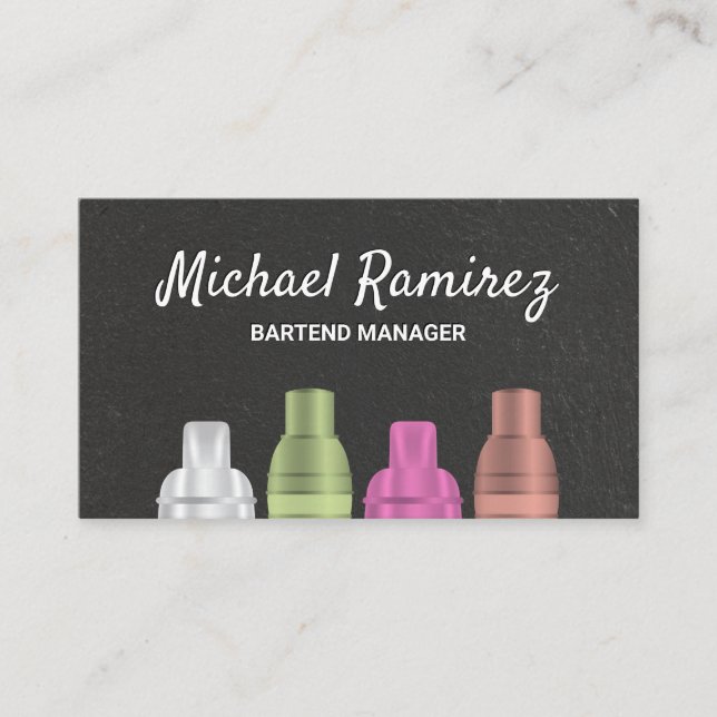 Variety Cocktail Shakers Carte de visite (Devant)