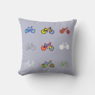 variety of bicycles throw pillow