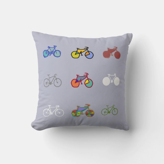 variety of bicycles throw pillow (Front)