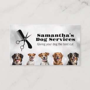 Variety of Dogs   Grooming Tools Business Card