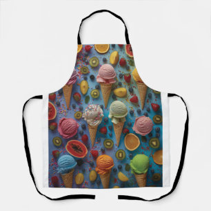 Variety of ice cream flavors apron