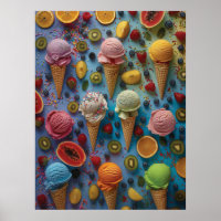 Variety of ice cream flavors
