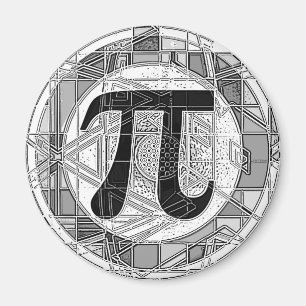 Variety of Pi Day Symbols Rounds Magnet