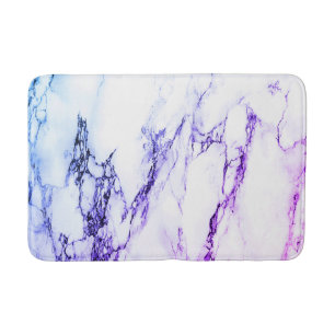Variety of Purples and Blueish Vein Marble Look Bath Mat