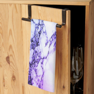 Variety of Purples and Blueish Vein Marble Look Kitchen Towel