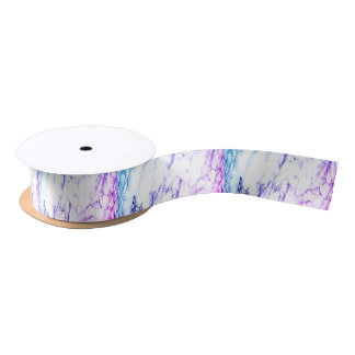 Variety of Purples and Blueish Vein Marble Look Satin Ribbon