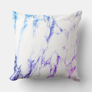Variety of Purples and Blueish Vein Marble Look Throw Pillow