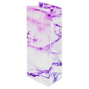 Variety of Purples and Blueish  Vein Marble Look Wine Gift Bag