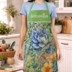Variety Of Succulents Personalized Apron