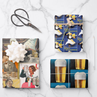 Variety Pack of Beer-themed  Wrapping Paper Sheet