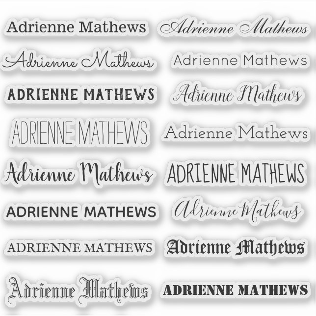 VARIETY Personalized Name Label Stickers (Front)