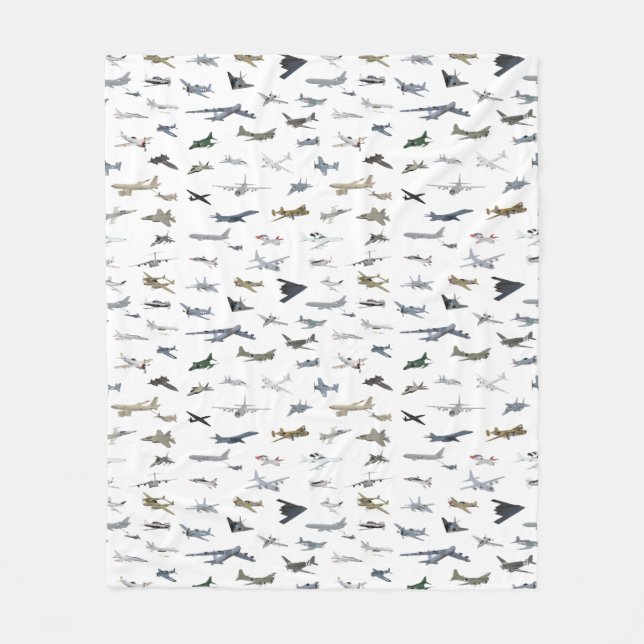 Various American Military Airplanes Fleece Blanket (Front)