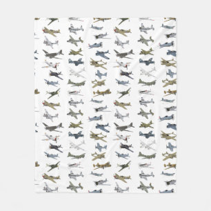 Various American WW2 Airplanes Fleece Blanket