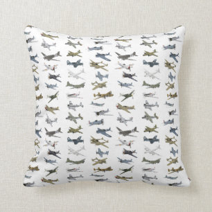Various American WW2 Airplanes Throw Pillow